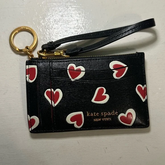 Gently used Kate Spade small Heart Wristlet wallet - Picture 1 of 3